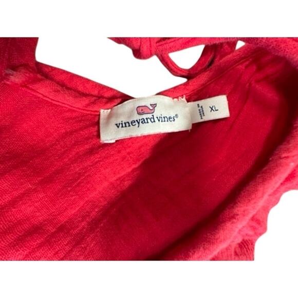 "VINEYARD VINES" 100% Cotton Pink/Red Dress SZ XL Summer Beach Poolside Midi - Picture 11 of 12